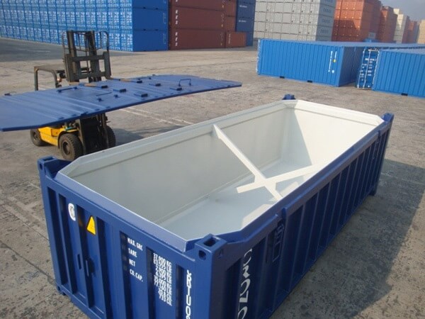 Cont open top là loại cont không có nóc, chỉ dùng tấm bạt để che