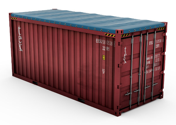 Container open top thường gắn các xà bạt ở nóc mái để tăng thêm sự chắc chắn khi phủ bạt