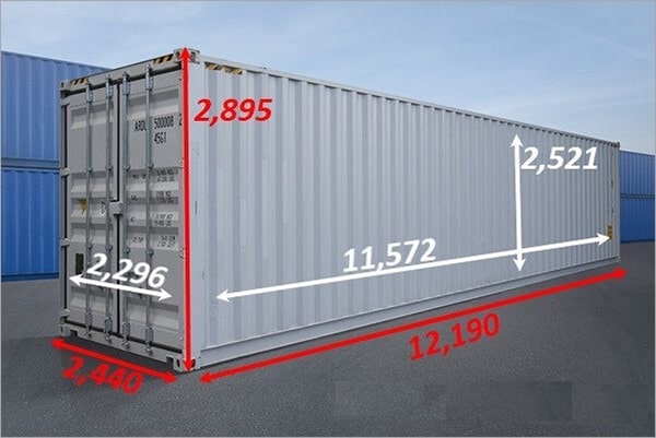 Cont 45 cao được sử dụng phổ biến trong lưu trữ hàng hóa kích thước lớn, siêu trọng
