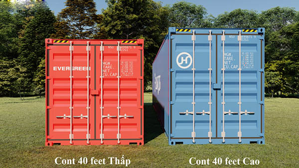 Container cao được mở rộng về chiều cao so với container khô