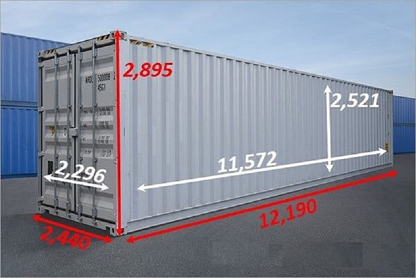 Container hàng rời 45ft là loại có kích thước lớn nhất