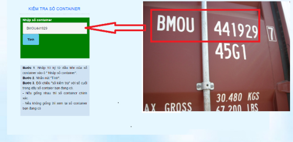 Check so cont bằng phần mềm online