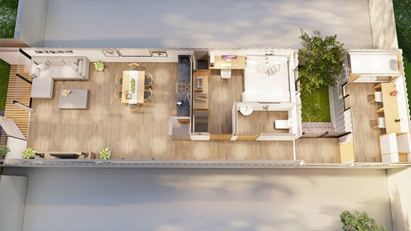 Nội thất, tiện nghi của nhà container giá 200 triệu được trang bị đầy đủ