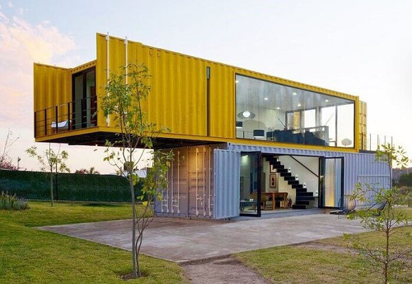 Mẫu nhà container 200 triệu xếp chồng lên nhau mang đến công trình kiến trúc độc đáo, thu hút