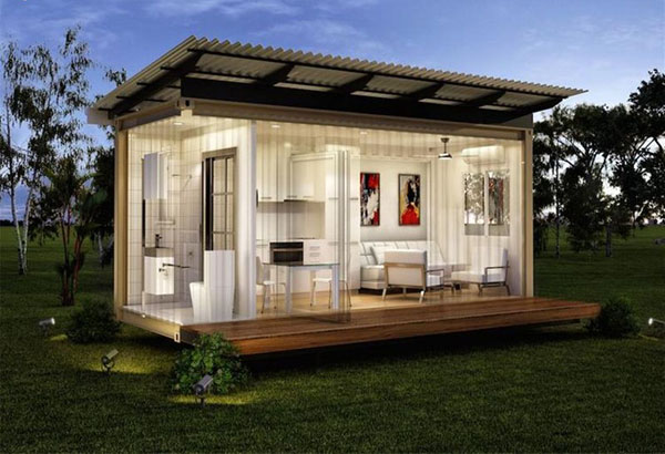 Mẫu nhà container thiết kế đơn giản, bố trí không gian ấm cúng