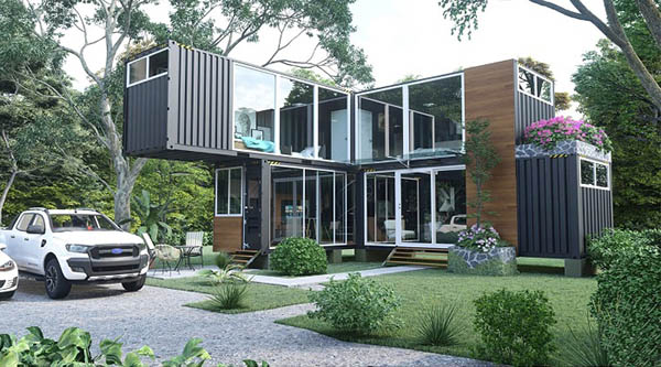 Nhà container ghép theo phong cách hiện đại, tiện nghi