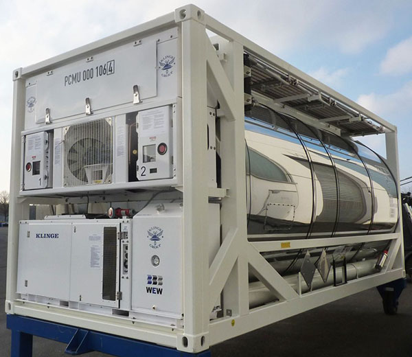 Loại Refrigerated/Cool tank containers được tích hợp hệ thống làm lạnh