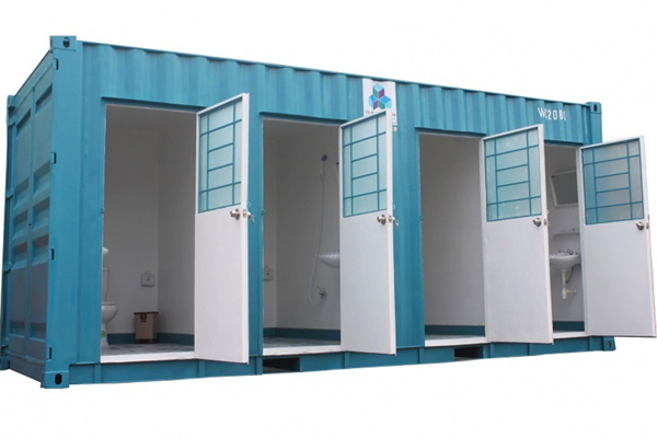 Container nhà vệ sinh 20 feet chia 4 buồng đơn giản
