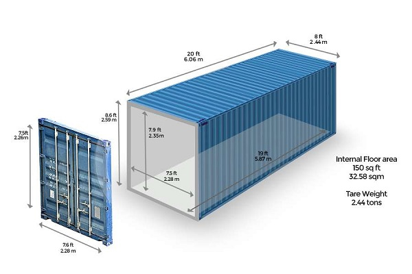 Container GP và DC có kích thước tương tự nhau