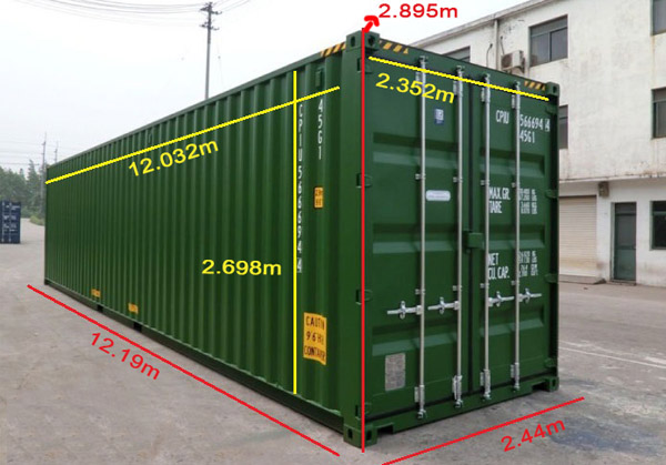 Container high cube có chiều cao được mở rộng