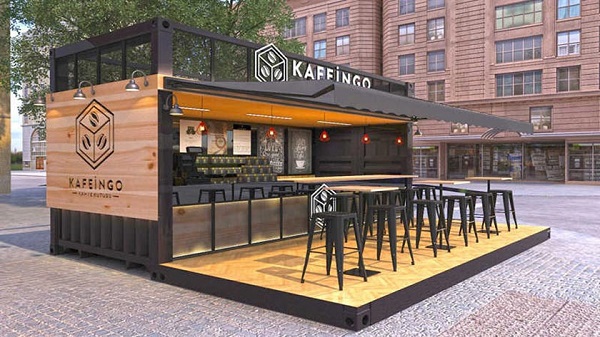 Mẫu quán cafe di động bằng container đẹp