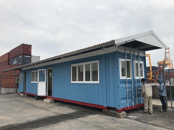 Container văn phòng 40 feet có mái hiên