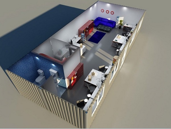 Container văn phòng có toilet bên trong