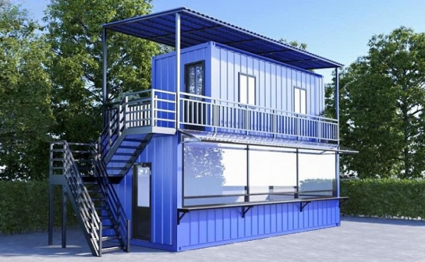 Văn phòng bằng 2 container xếp chồng, tăng không gian và công năng sử dụng